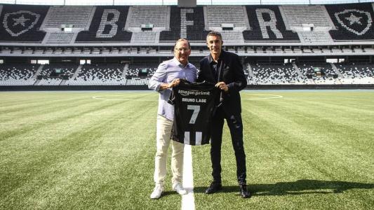 John Textor e o técnico Bruno Lage no Estádio Nilton Santos