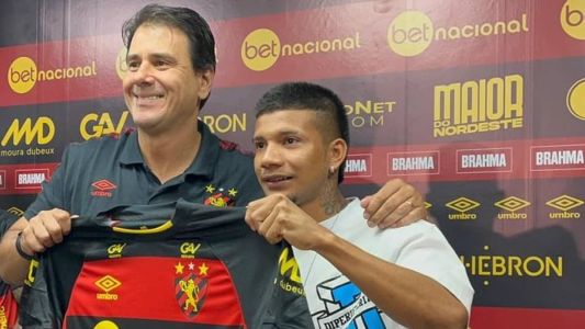 Jorge Andrade, executivo do Sport, ao lado de Negueba