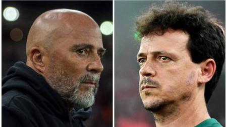 Jorge Sampaoli, do Flamengo, e Fernando Diniz, do Fluminense