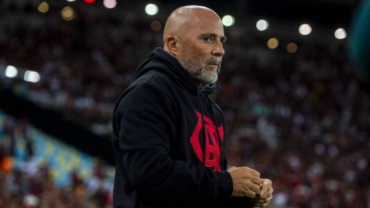 Jorge Sampaoli durante partida do Flamengo no Maracanã