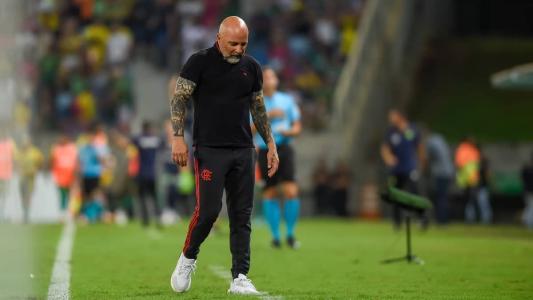 Jorge Sampaoli durante a partida entre Flamengo e Cuiabá, na Arena Pantanal