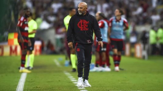 Jorge Sampaoli, no Maracanã, durante o Fla-Flu da Copa do Brasil