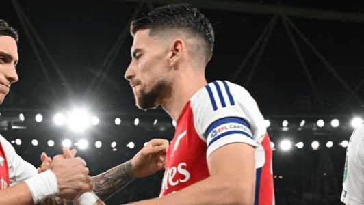 Jorginho em ação pelo Arsenal após partida da Copa da Liga Inglesa na temporada 2024/2025
