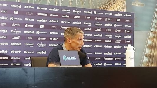 Juan Pablo Vojvoda dá entrevista após o empate entre Fortaleza e São Paulo, pelo Brasileiro