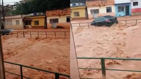 Juiz de Fora registrou diversos pontos de alagamento e enxurradas após forte chuva