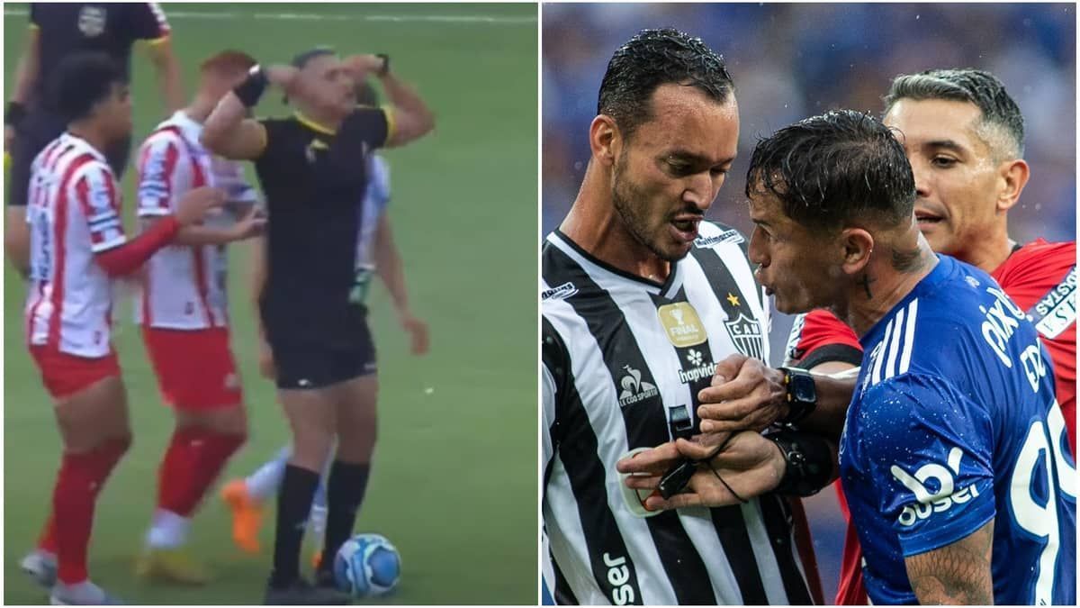 Árbitro que apitou final entre Galo x Cruzeiro imita Gabigol ao aplicar cartão vermelho; assista