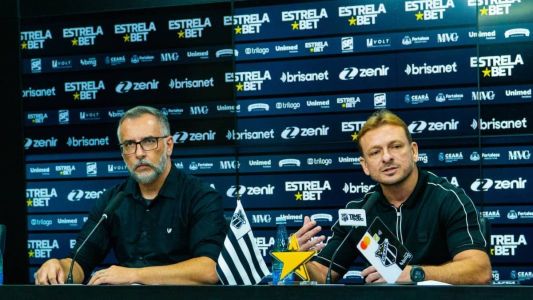 Juliano Camargo e Albeci Júnior, dirigentes do Ceará em entrevista nesta segunda-feira (19)