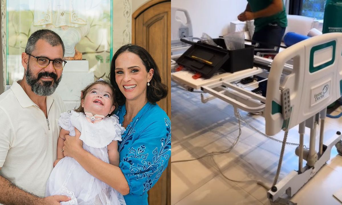 Com doença rara, filha de Juliano Cazarré ganha nova cama hospitalar