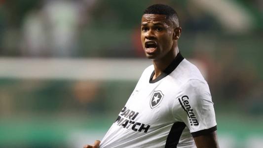 Júnior Santos comemorando um dos gols do Botafogo sobre o América