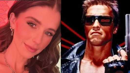Katherine e o pai, Arnold Schwarzenegger, em 'O Exterminador do Futuro'