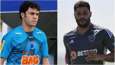 Kléber Gladiador (esq), ex-Cruzeiro, e Hulk (dir), do Atlético