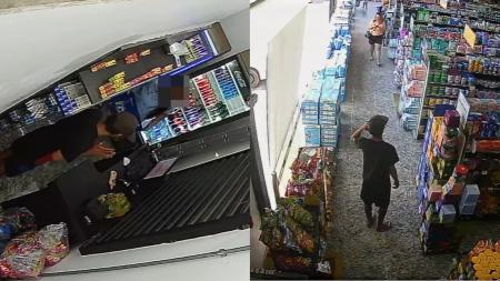 Fotos mostram suspeito durante tentativa de roubo na Grande BH