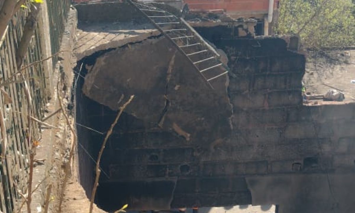 Defesa Civil interdita garagem destruída por incêndio em Juiz de Fora
