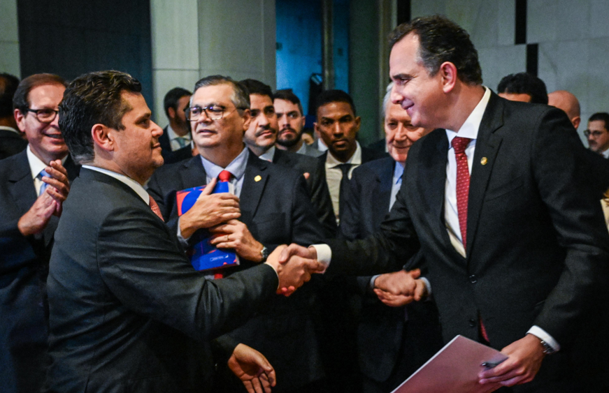 Moraes e Dino prestigiam Pacheco no Senado em dia de pressão de Bolsonaro por PL da Anistia