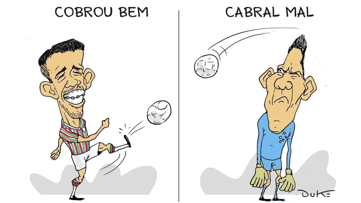 Charge do Duke: o gol de falta da vitória do Fluminense contra o Cruzeiro