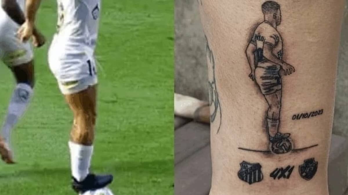 Torcedora do Santos tatua jogada inusitada de Soteldo contra o Vasco