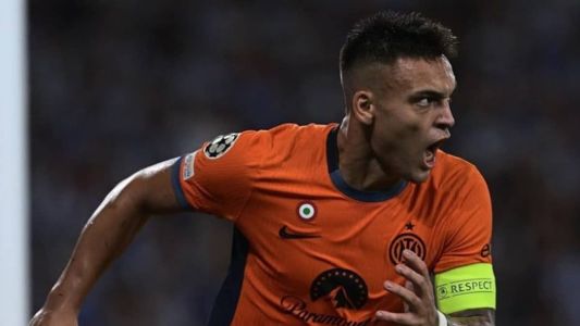 Lautaro Martinez durante partida pela Champions League