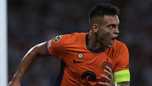 Lautaro Martinez durante partida pela Champions League