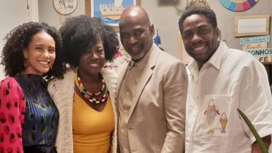 Lázaro Ramos, Taís Araújo com Viola Davis e marido Julius Tennon