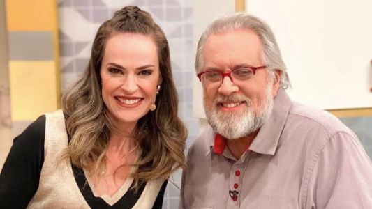 Leão Lobo apresentava o 'Revista da Manhã' ao lado de Regiane Tápias