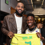 Astro do Real Madrid, Vini Jr. tieta Lebron James antes de Lakers x Celtics no Natal
