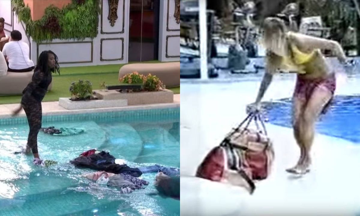 BBB 24: Leidy recria treta de Tina no BBB 2 ao jogar roupas de Davi na piscina; relembre