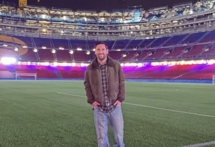 Lionel Messi em visita ao Camp Nou em 9 de novembro de 2025