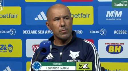 Leonardo Jardim, técnico do Cruzeiro, em entrevista coletiva no Mineirão