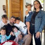 Letícia Cazarré, esposa de Juliano Cazarré, está grávida do sexto filho 