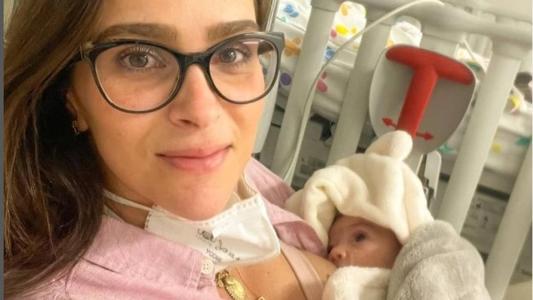 Letícia Cazarré comemorou alta ad fila Maria Guilhermina, de 7 meses