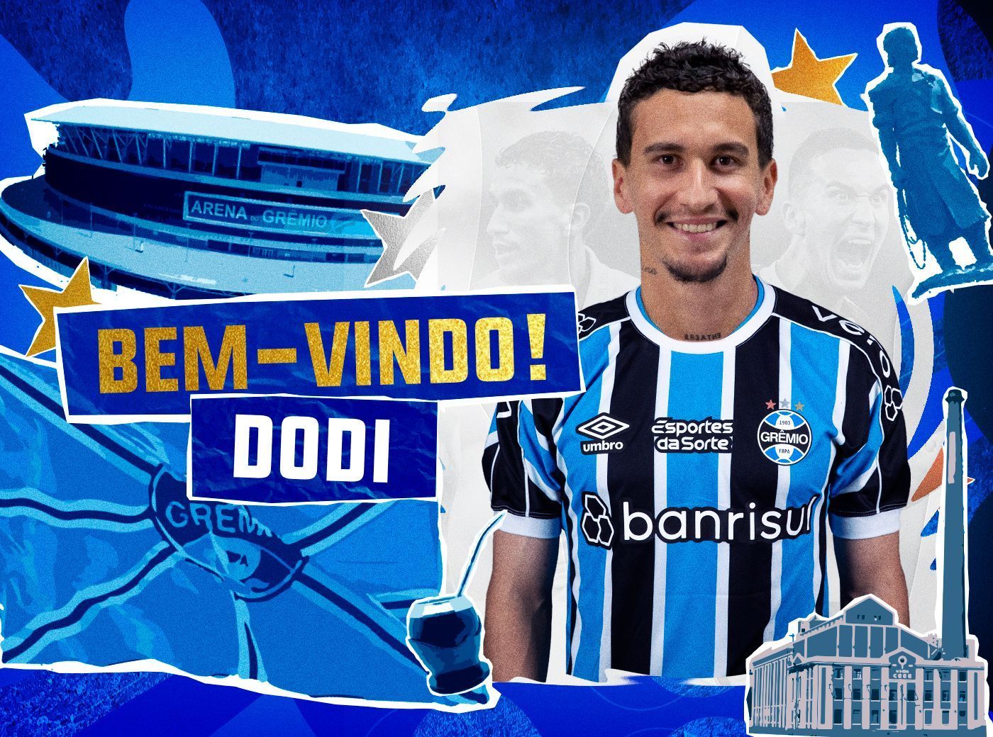 Grêmio anuncia a contratação do volante Dodi