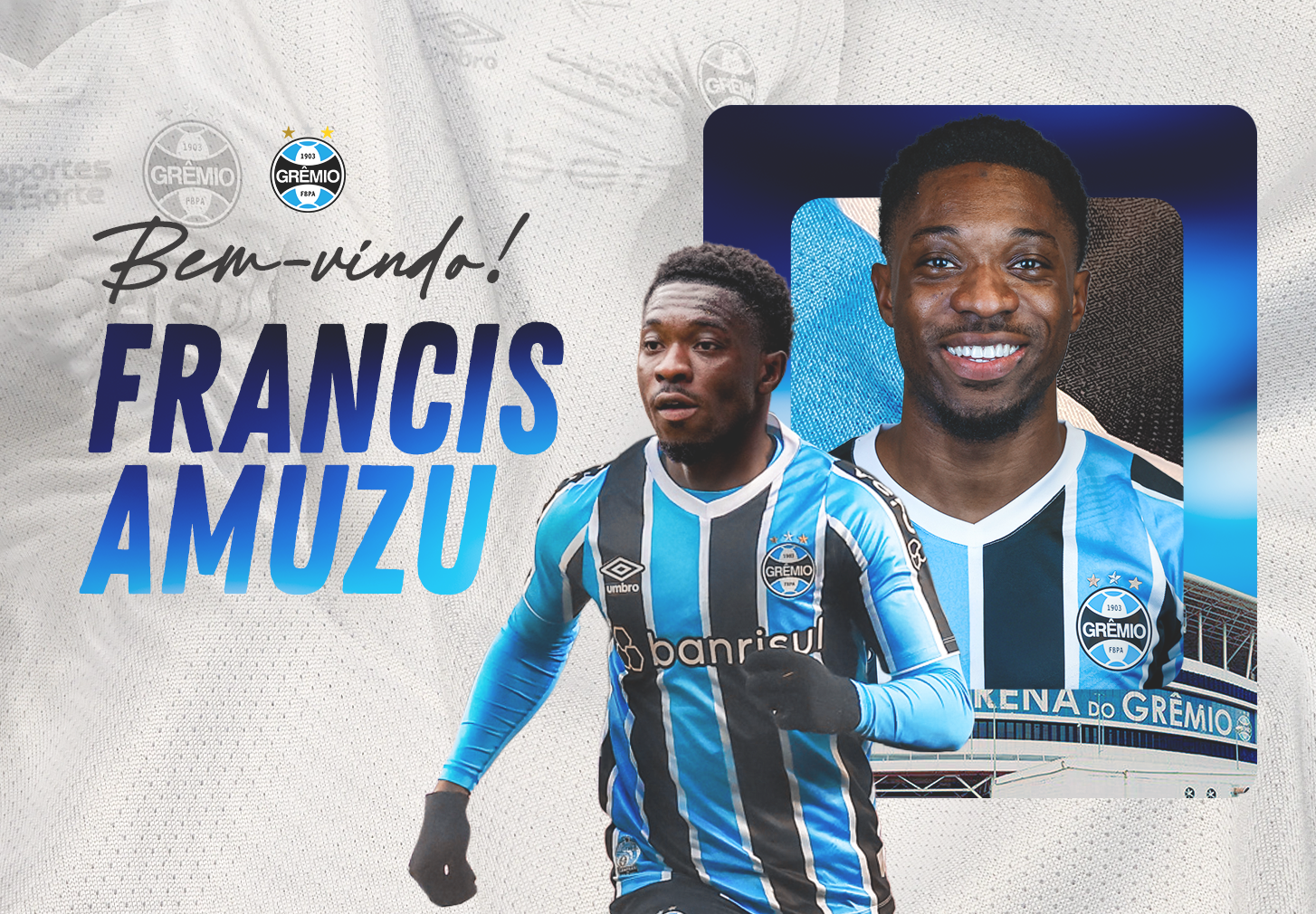 Grêmio anuncia contratação do atacante Amuzu