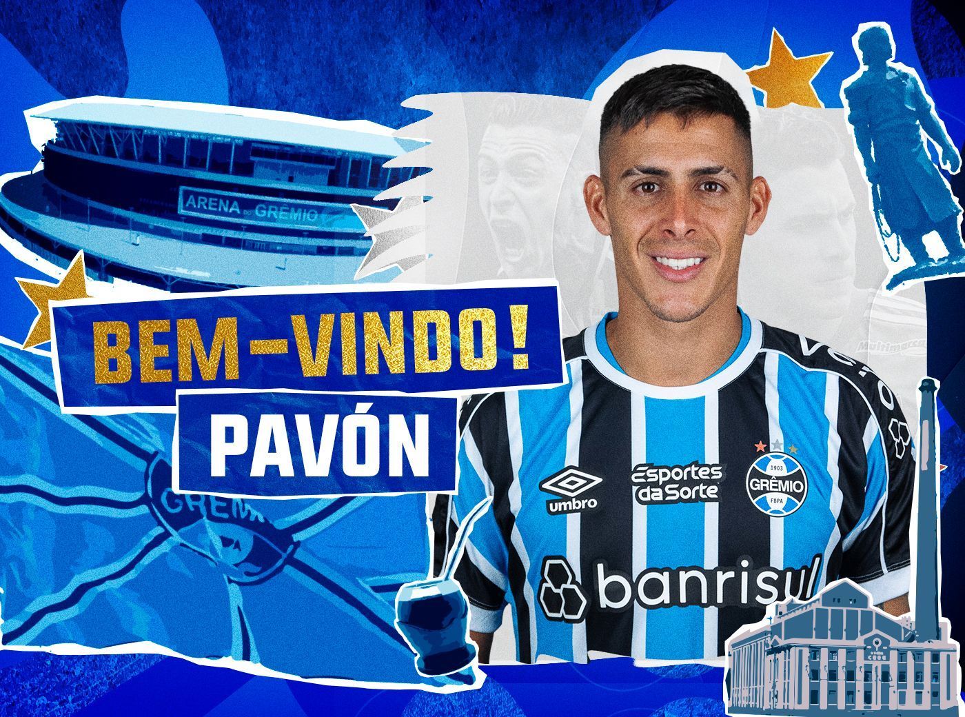 Grêmio anuncia contratação de Pavón, ex-Atlético