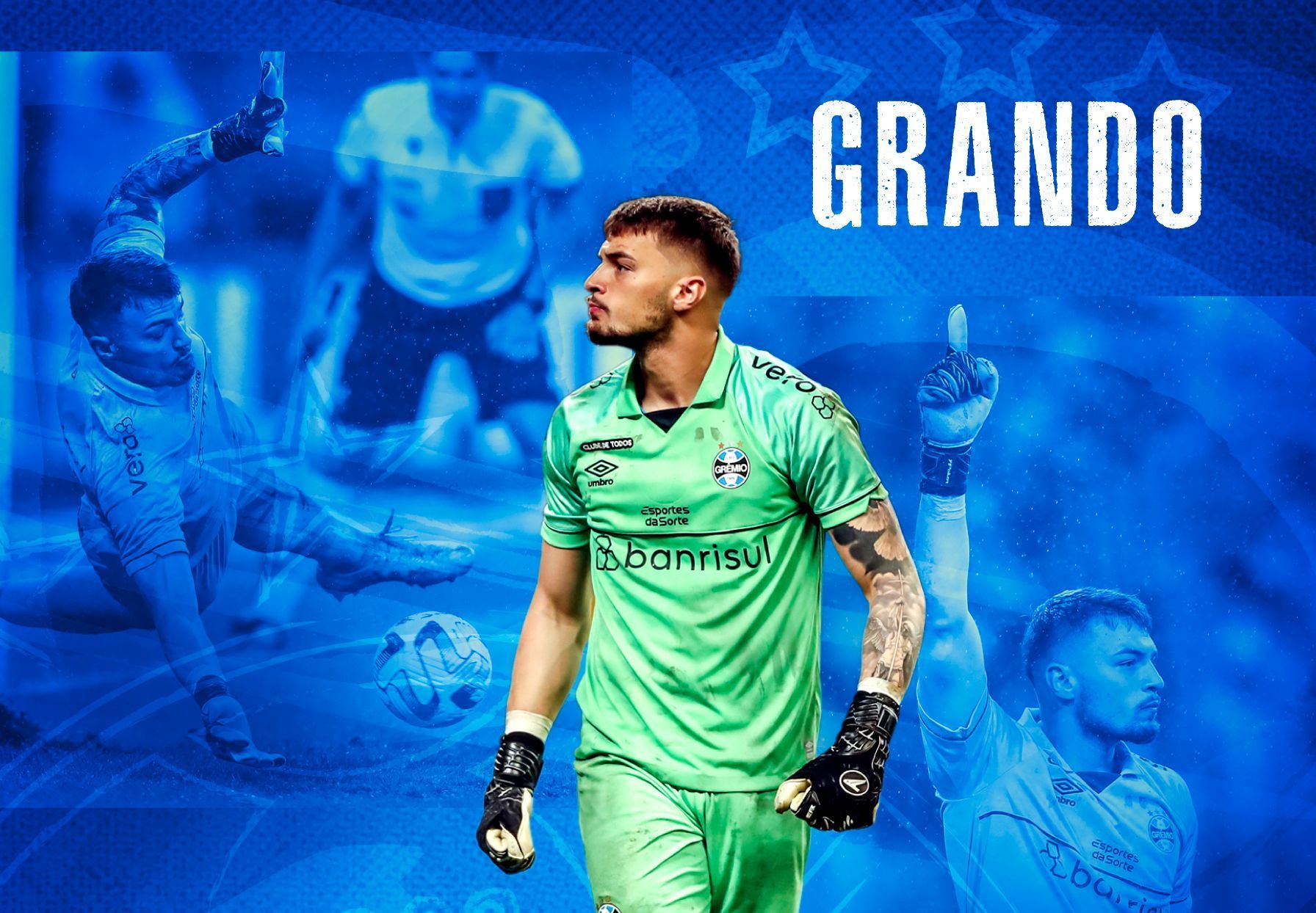 Grêmio anuncia renovação de contrato com goleiro Gabriel Grando