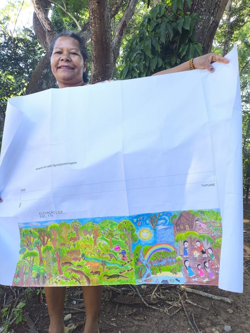 Praça da Liberdade ganha murais com obras de artistas indígenas