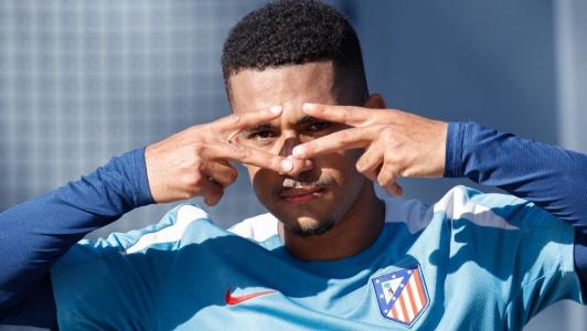 Samuel Lino durante treino do Atlético de Madrid na temporada 2024/2025