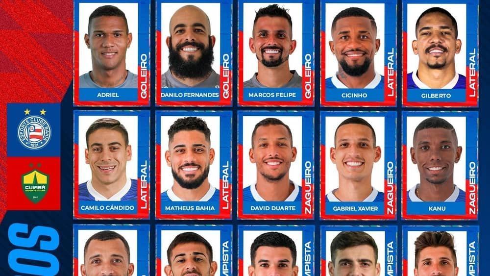 Com retornos, Bahia divulga lista de relacionados para jogo contra o Cuiabá