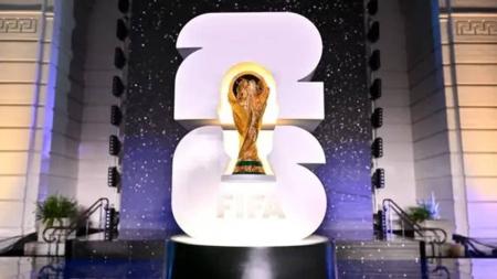 Logomarca da Copa do Mundo de 2026, que será disputada em três países da América do Norte