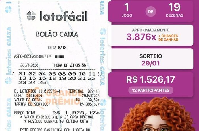 Lotofácil de R$ 14 milhões: lotérica de BH faz bolão com bilhete de R$ 13 mil