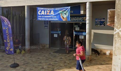 Foto mostra fachada da Casa Lotérica Candeiras, em Candeias do Jamari (RO)