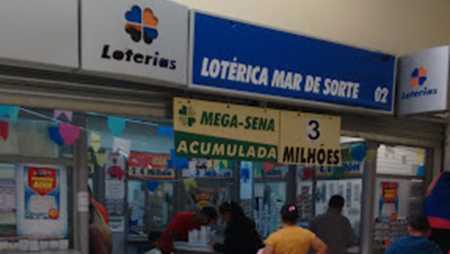Foto mostra fachada da Lotérica Mar de Sorte, em Taboão da Serra (SP)