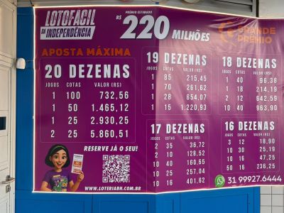 Lotofácil da Independência deve pagar o maior prêmio da história