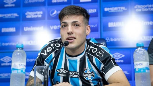 Lucas Besozzi foi apresentado oficialmente como jogador do Grêmio nesta quinta (03)