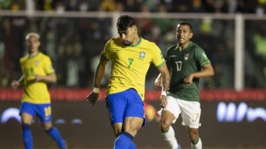 Lucas Paquetá em partida do Brasil contra a Bolívia, em La Paz, pelas Eliminatórias da Copa de 2022