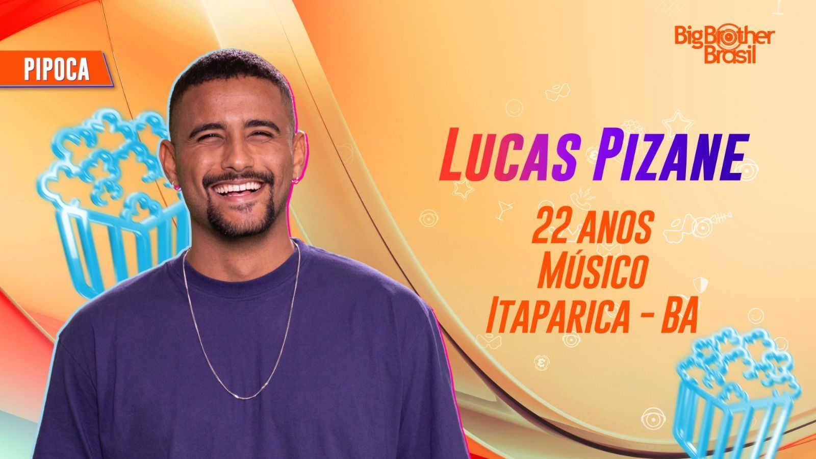 BBB 24: Lucas Pizane, novo Pipoca, diz que erra 'por amar demais'