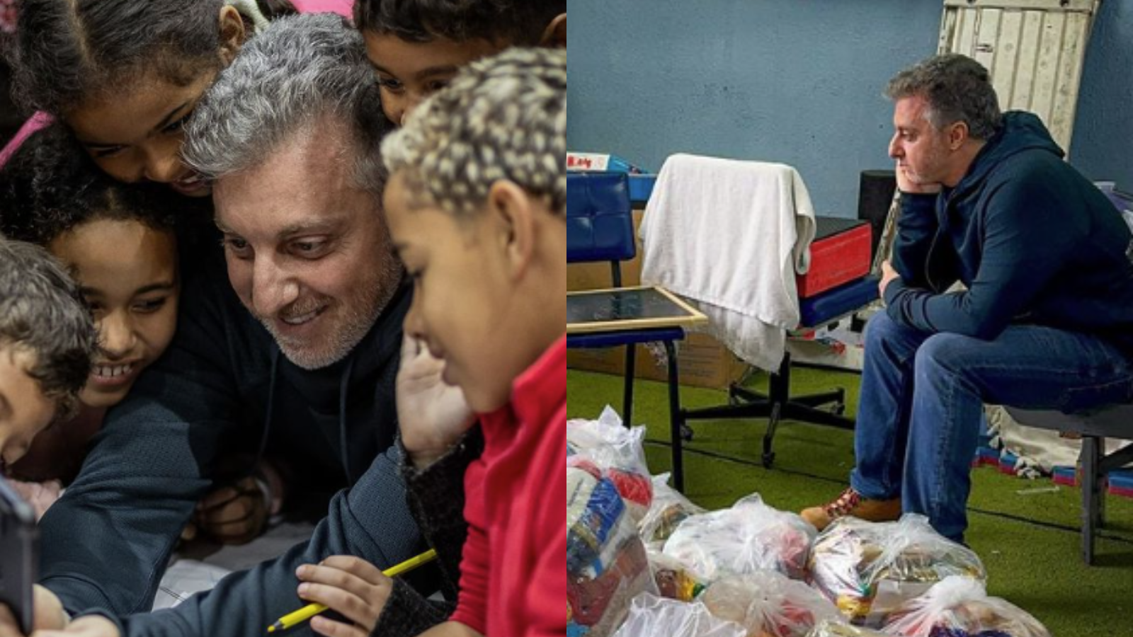 Luciano Huck desembarca no RS após doar R$ 1 milhão para o estado