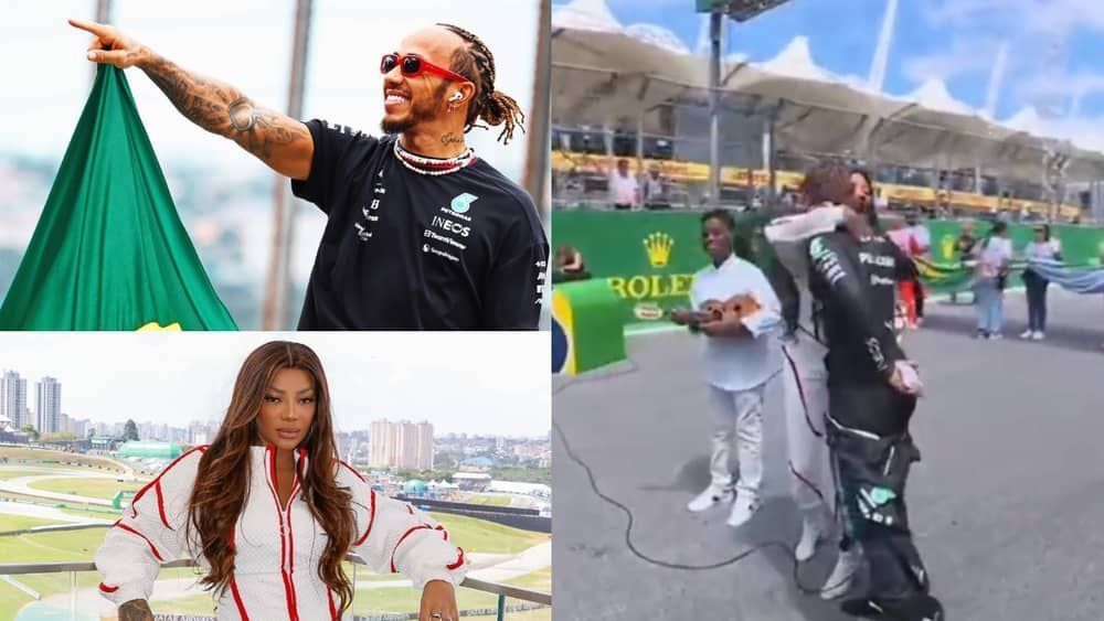 Vídeo: Lewis Hamilton corre para abraçar Ludmilla no GP da Fórmula 1