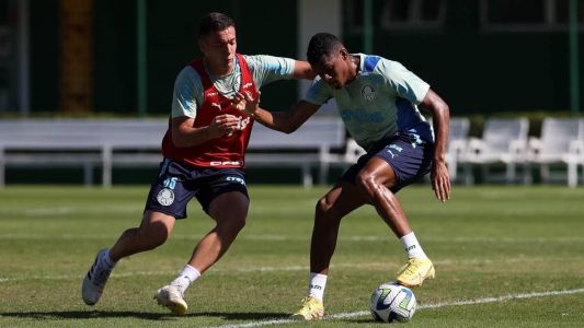 Luis Guilherme participou de penúltimo treinamento do Palmeiras antes de pegar o Atlético