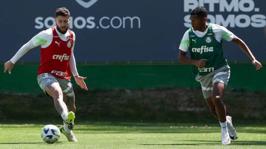Luis Guilherme treina com elenco no Palmeiras após lesão