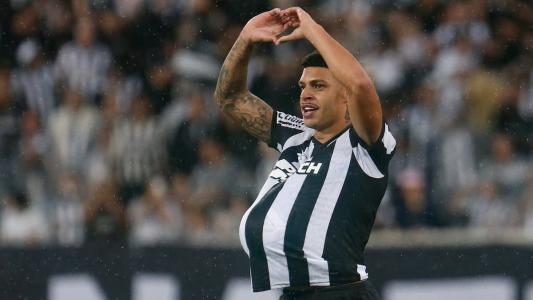 Luis Henrique celebrando o gol na vitória do Botafogo sobre o Bahia